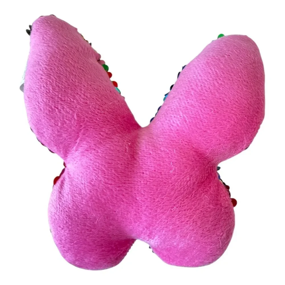 Plush Butterfly Rainbow Sequins Pink Sparkle Stuffed Animal Flippy Sequin 5 Inch